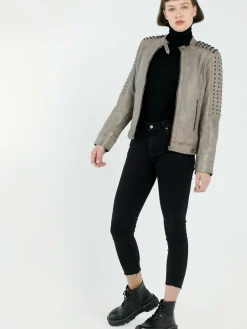 CBL Jacken & Westen<Damen Lederjacke grau uni