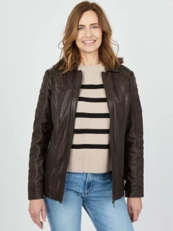 JCC Jacken & Westen<Damen Lederjacke kastanie uni