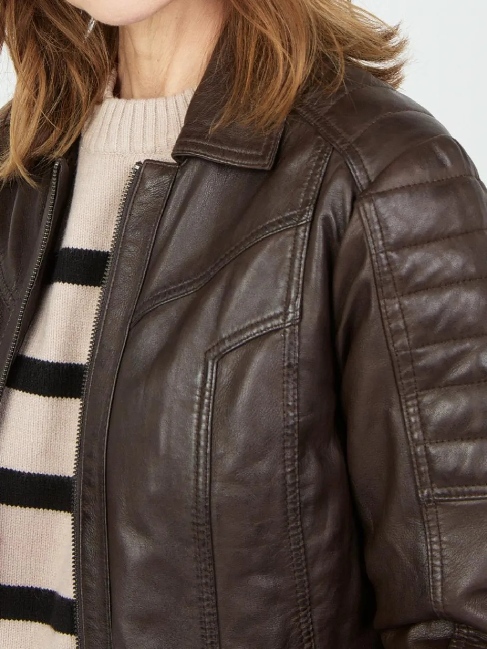 JCC Jacken & Westen<Damen Lederjacke kastanie uni