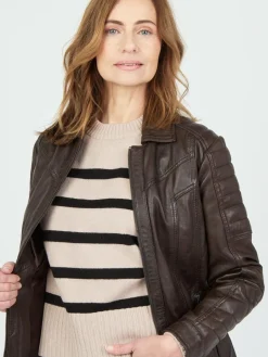 JCC Jacken & Westen<Damen Lederjacke kastanie uni