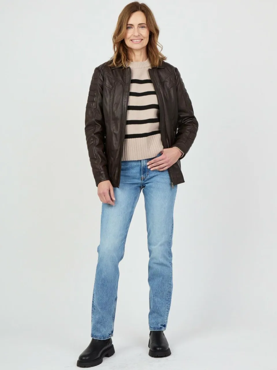 JCC Jacken & Westen<Damen Lederjacke kastanie uni