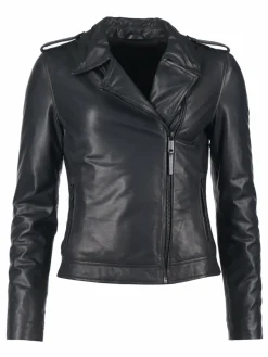 Mustang Jacken & Westen<Damen Lederjacke schwarz uni