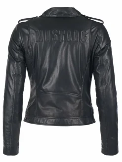 Mustang Jacken & Westen<Damen Lederjacke schwarz uni