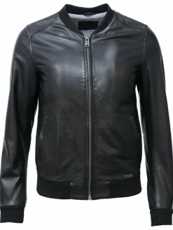 Mustang Jacken & Westen<Damen Lederjacke schwarz uni