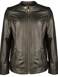 JCC Jacken & Westen<Damen Lederjacke schwarz uni