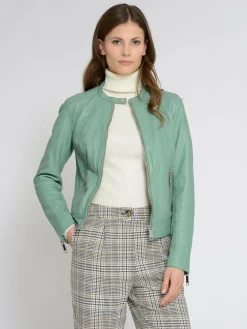 Maze Jacken & Westen<Damen Lederjacke grün uni