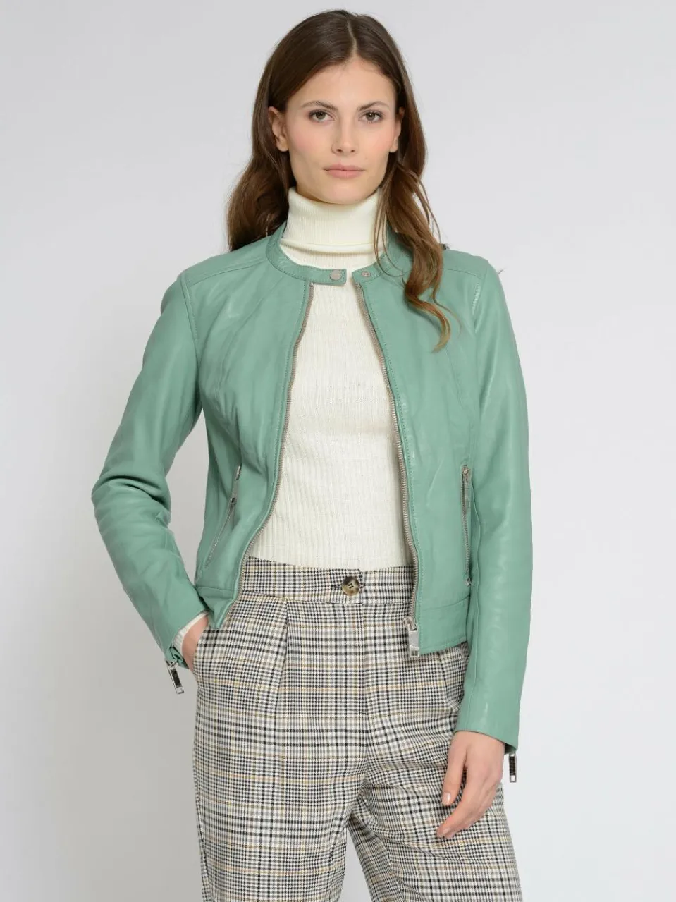 Maze Jacken & Westen<Damen Lederjacke grün uni