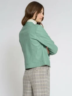 Maze Jacken & Westen<Damen Lederjacke grün uni