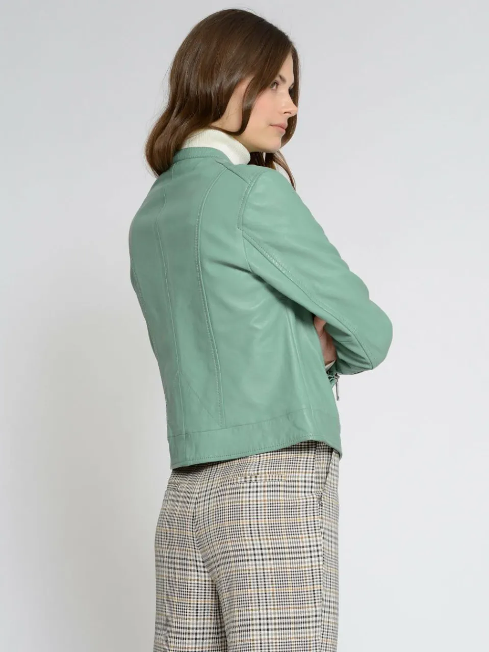 Maze Jacken & Westen<Damen Lederjacke grün uni