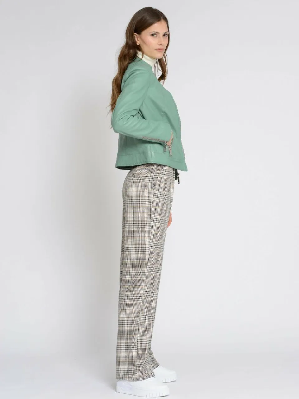 Maze Jacken & Westen<Damen Lederjacke grün uni