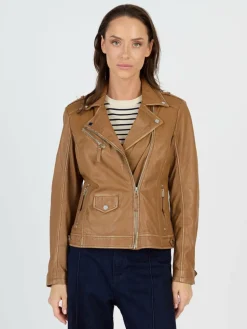 JCC Jacken & Westen<Damen Lederjacke braun uni