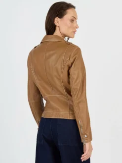 JCC Jacken & Westen<Damen Lederjacke braun uni