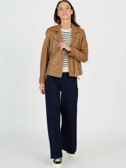 JCC Jacken & Westen<Damen Lederjacke braun uni