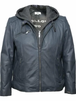 Maze Jacken & Westen<Damen Lederjacke blau uni