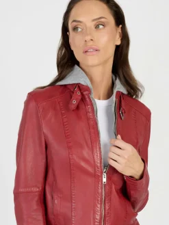 JCC Jacken & Westen<Damen Lederjacke rot uni