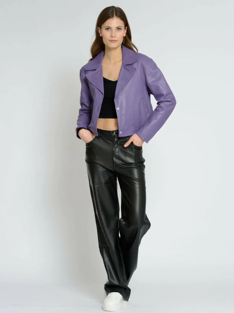 Maze Jacken & Westen<Damen Lederjacke lila uni