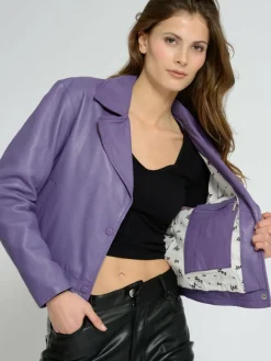 Maze Jacken & Westen<Damen Lederjacke lila uni