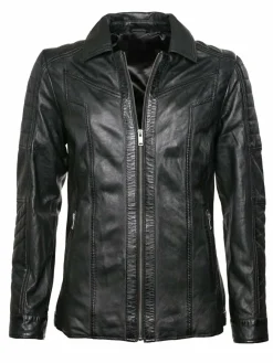 JCC Jacken & Westen<Damen Lederjacke schwarz uni