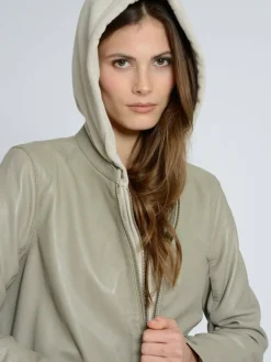 Maze Jacken & Westen<Damen Ledermantel grau uni