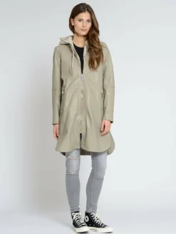 Maze Jacken & Westen<Damen Ledermantel grau uni