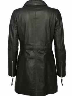 JCC Jacken & Westen<Damen Ledermantel schwarz uni
