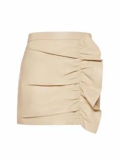 Faina Röcke<Damen Lederrock weiß uni