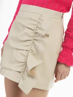 Faina Röcke<Damen Lederrock weiß uni