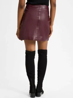 Y.A.S Röcke<Damen Lederrock - Yaslyma bordeaux uni