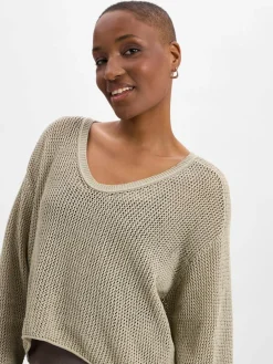 Drykorn Pullover & Strickjacken<Damen Lochstrick-Pullover - Somaija beige uni