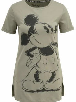 Course Shirts & Tops<Damen Longshirt - Mickey Mouse khaki bedruckt