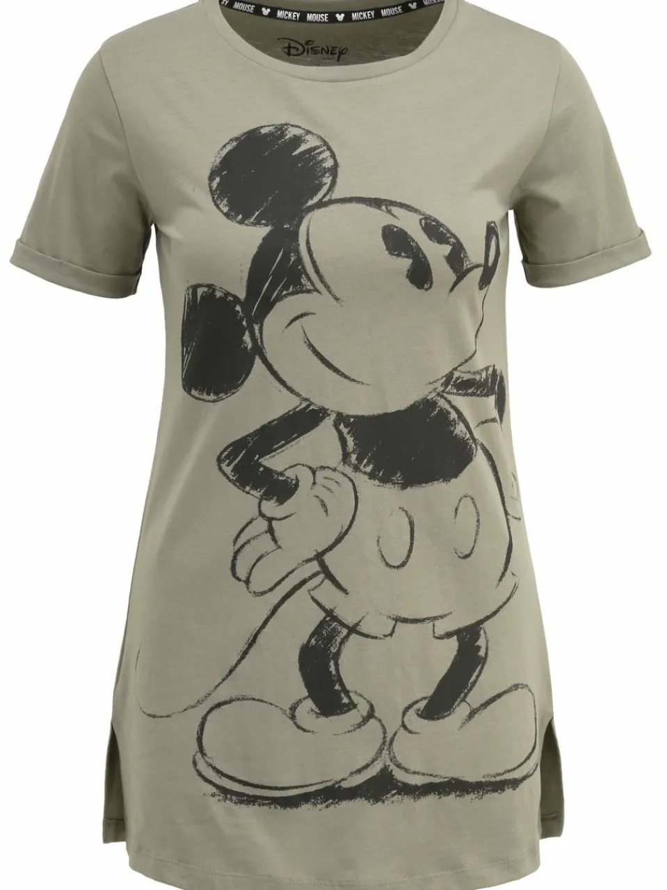 Course Shirts & Tops<Damen Longshirt - Mickey Mouse khaki bedruckt