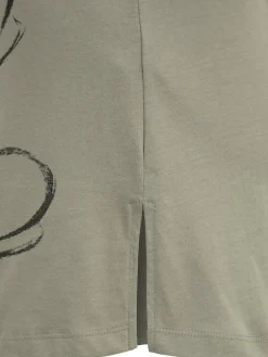 Course Shirts & Tops<Damen Longshirt - Mickey Mouse khaki bedruckt