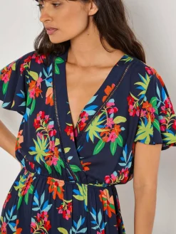 Apricot Kleider<Damen Maxikleid marine gemustert