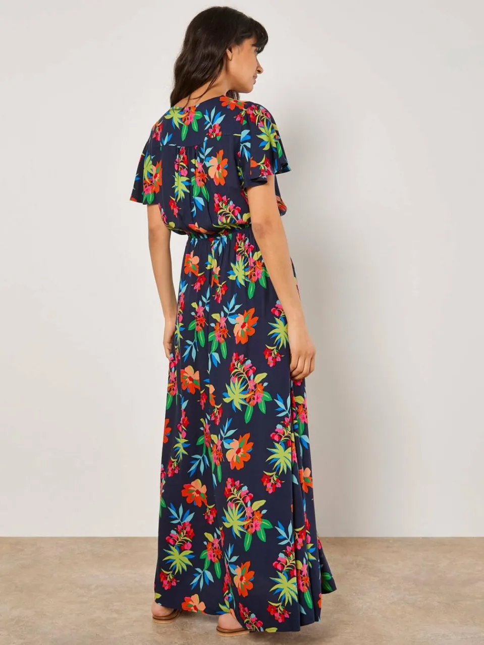 Apricot Kleider<Damen Maxikleid marine gemustert