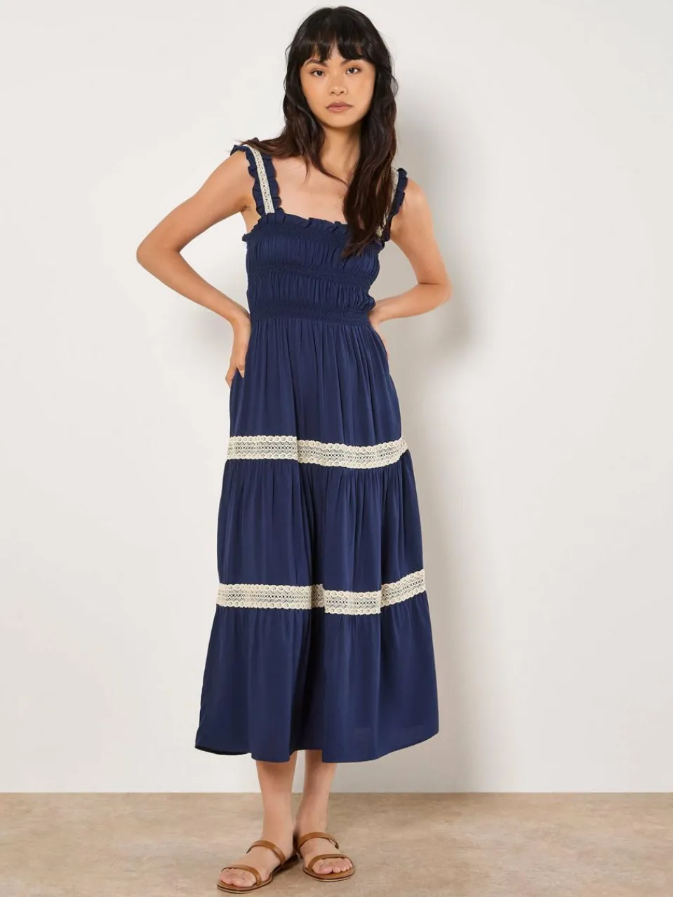 Damen Apricot Kleider>Damen Maxikleid