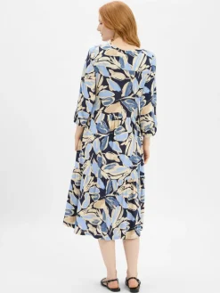 soyaconcept® Kleider<Damen Maxikleid - SCFelicity beige marine gemustert