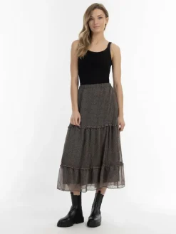 Dreimaster Röcke<Damen Maxirock schwarz gemustert