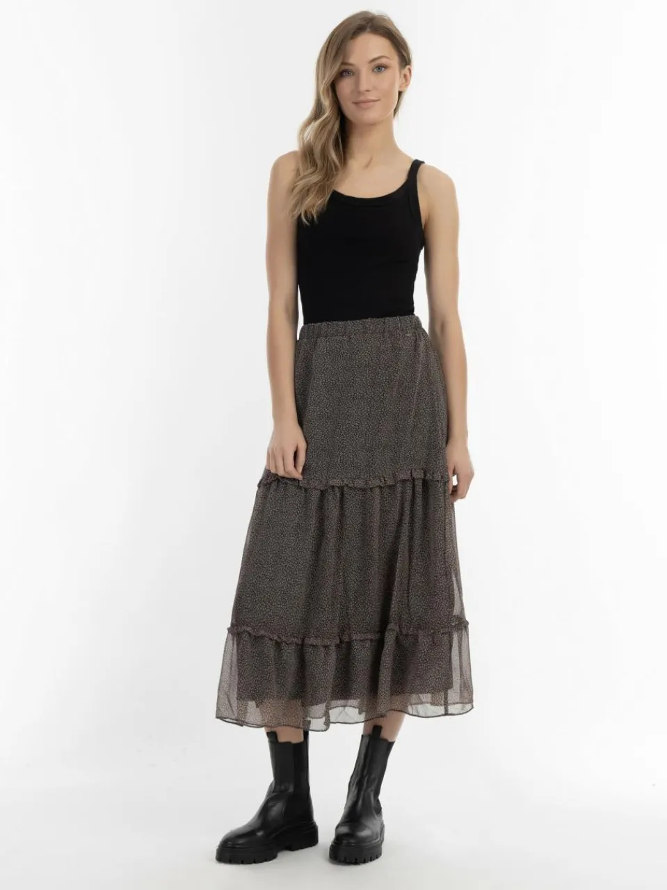 Dreimaster Röcke<Damen Maxirock schwarz gemustert