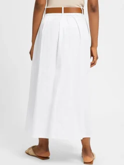 zero Röcke<Damen Maxirock weiß braun uni