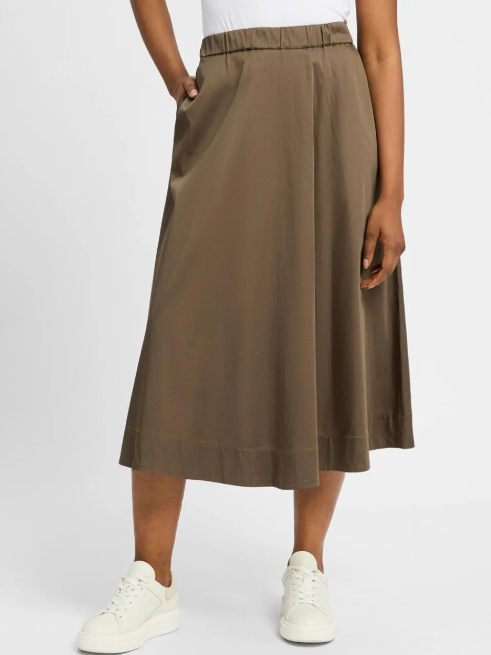 comma Röcke<Damen Maxirock khaki uni