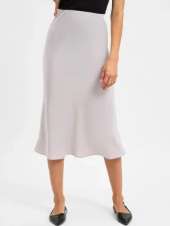 Marie Lund Röcke<Damen Maxirock silber uni
