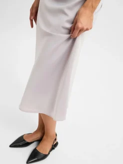 Marie Lund Röcke<Damen Maxirock silber uni