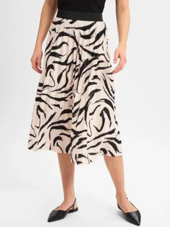 Vila Röcke<Damen Maxirock - Noos beige schwarz gemustert