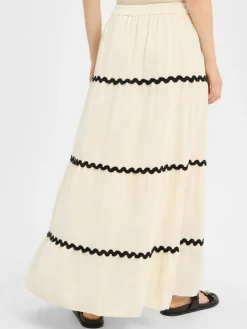 Vila Röcke<Damen Maxirock - Vimanda Wavy beige uni