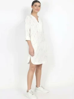 Vicci Germany Kleider<Damen Midikleid ecru gestreift