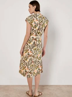 Apricot Kleider<Damen Midikleid beige gemustert