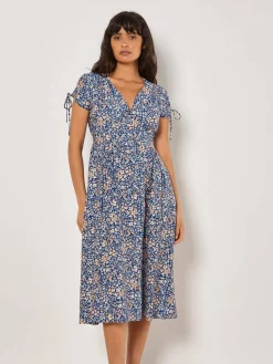 Apricot Kleider<Damen Midikleid blau gemustert