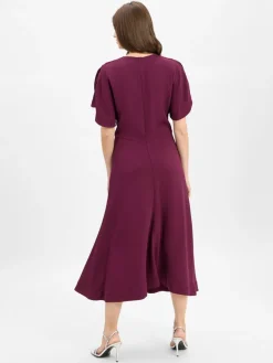 BOSS Kleider<Damen Midikleid - Denaz aubergine uni