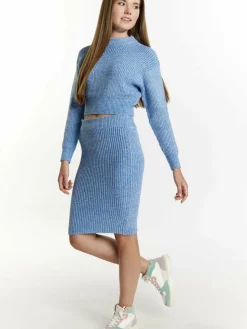 MyMo Röcke<Damen Midirock blau uni