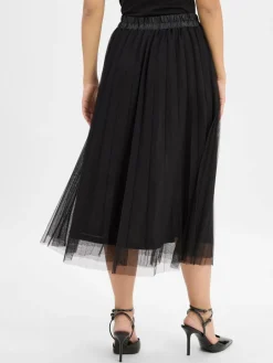 More & More Röcke<Damen Midirock schwarz uni